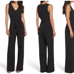 NWT Vince Camuto Tie Front Wide Leg Jumpsuit black 
 2